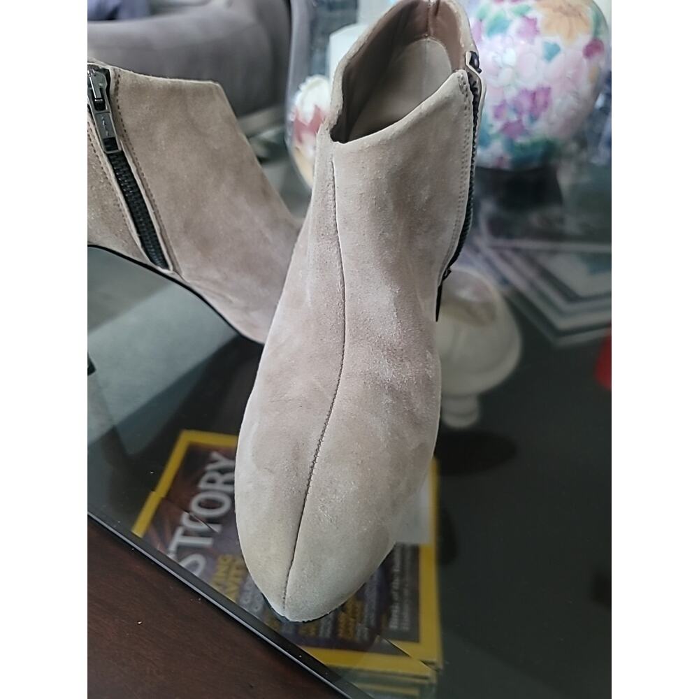 Zara Women's Tan Vegan Suede Stiletto Ankle Booties, Size 9 (US) 39 (EUR)